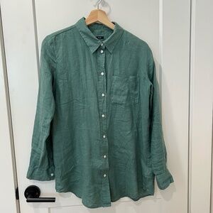 Emerald Green Gap 100% Linen Shirt